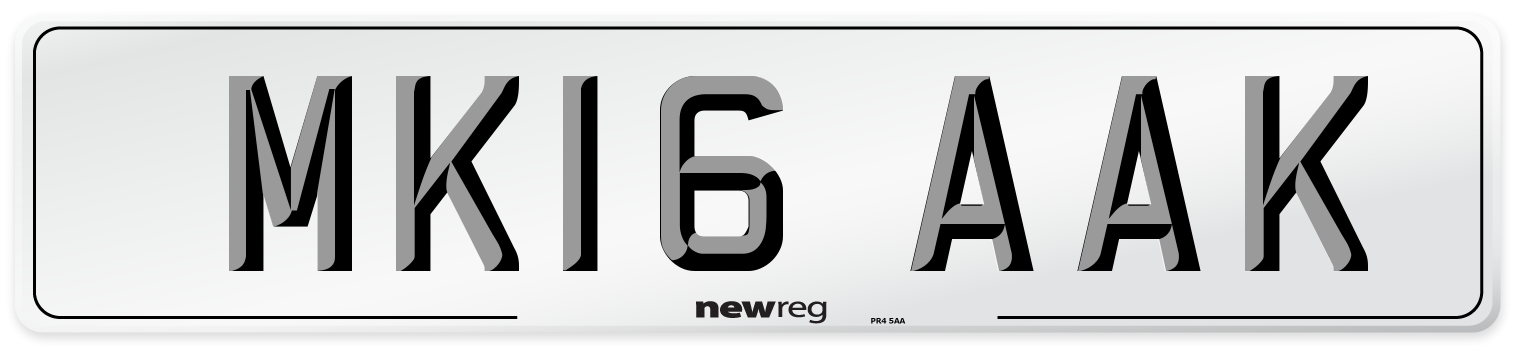 MK16 AAK Number Plate from New Reg